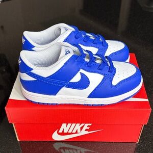 Nike DUNK LOW Kids Royal Blue and White Sneakers